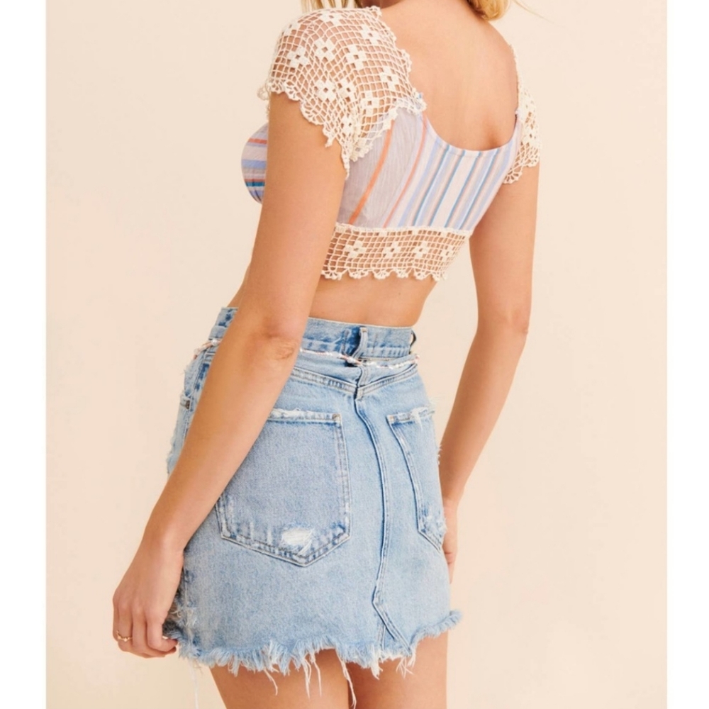 Free People Aruba Crochet Crop Top S